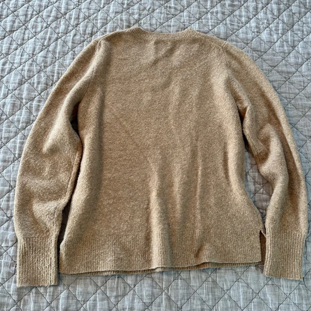 J.Crew Extra-Soft Crewneck Sweater‎ Tan Camel Heather Wool Blend Small S